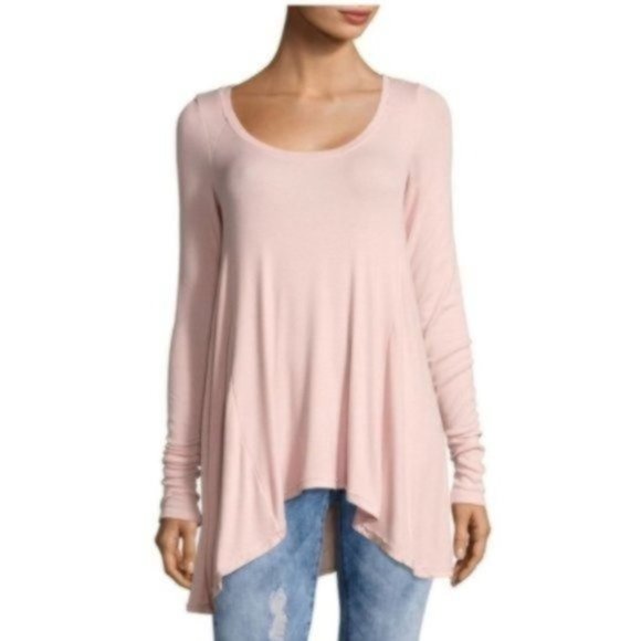 Free People Blush Pink January Long Sleeve Tee - Picture 2 of 10